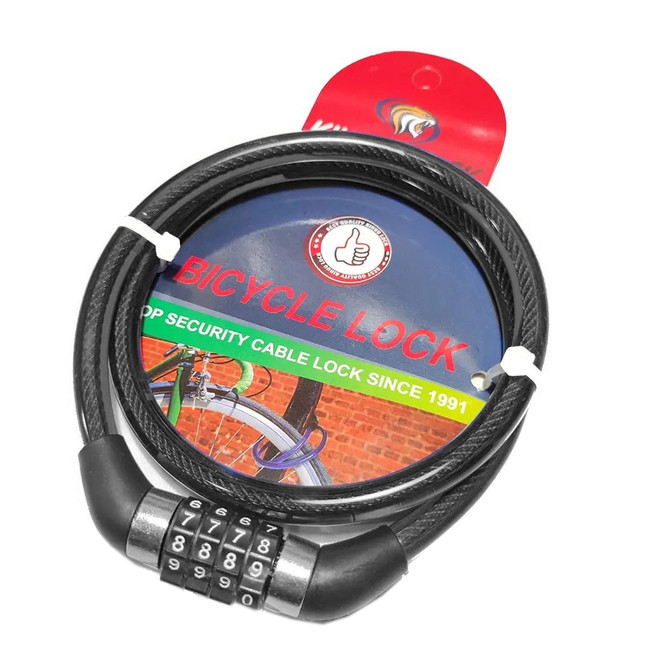 Замок велосипедний KIHUU LOCK 001, 10*80 тросовий, кодовий