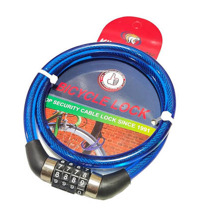 Замок велосипедний KIHUU LOCK 001, 10*80 тросовий, кодовий, фото 2