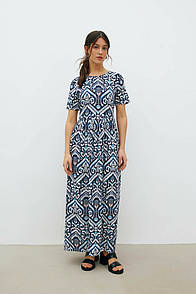 Жіноча сукня максі з штапелю з яскравим принтом RICA MARE MKRM4148