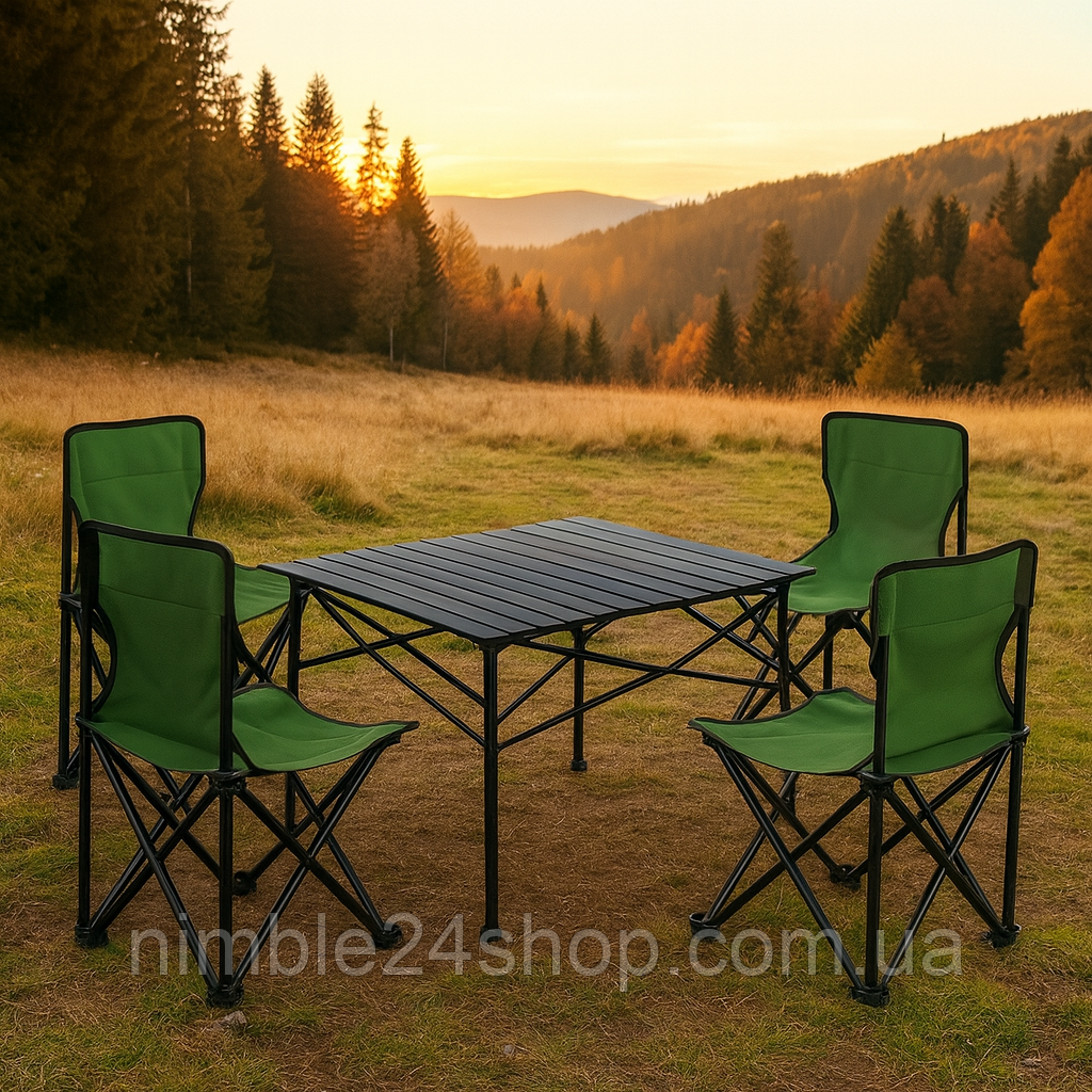Складаний набір стіл прямокутний + 4 стільці (STD-01)