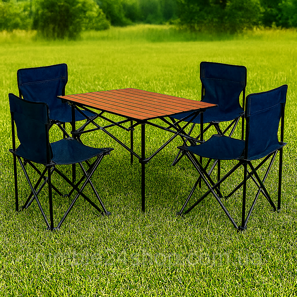 Складаний набір стіл прямокутний + 4 стільці (STD-01)