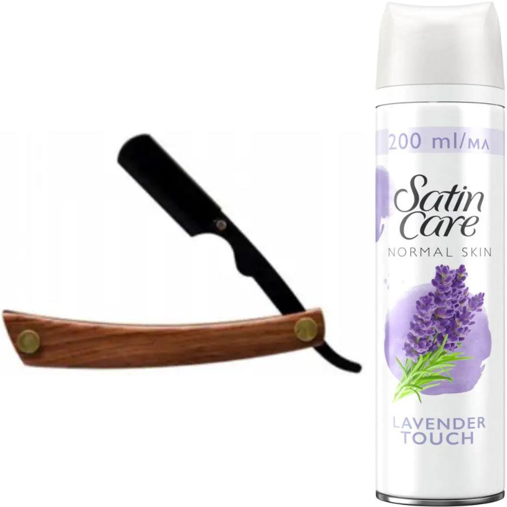 Небезпечна бритва/шавета розкладна Straight Razor + гель для гоління Gillette Satin Care Gel Lavender 200 мл, фото 1