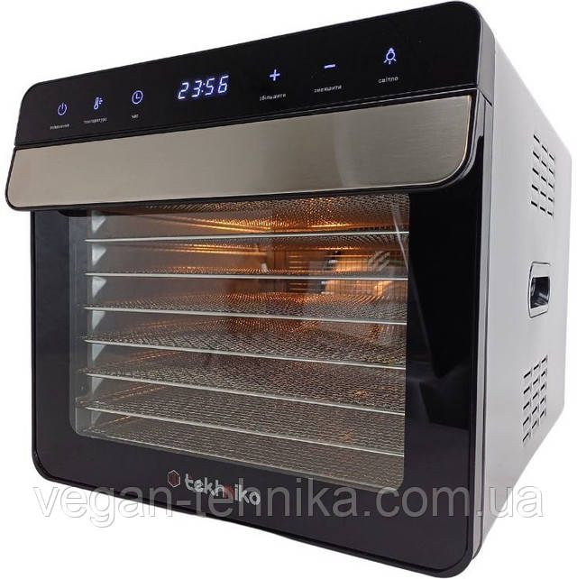 Професійний дегідратор Tekhniko DH-08A-BK (8 сталевих лотків) — сушарка для фруктів, овочів, грибів, м'яса Професійний дегідратор Tekhniko DH-08A-BK (8 сталевих лотків) — сушарка для фруктів, овочів, грибів, м'яса