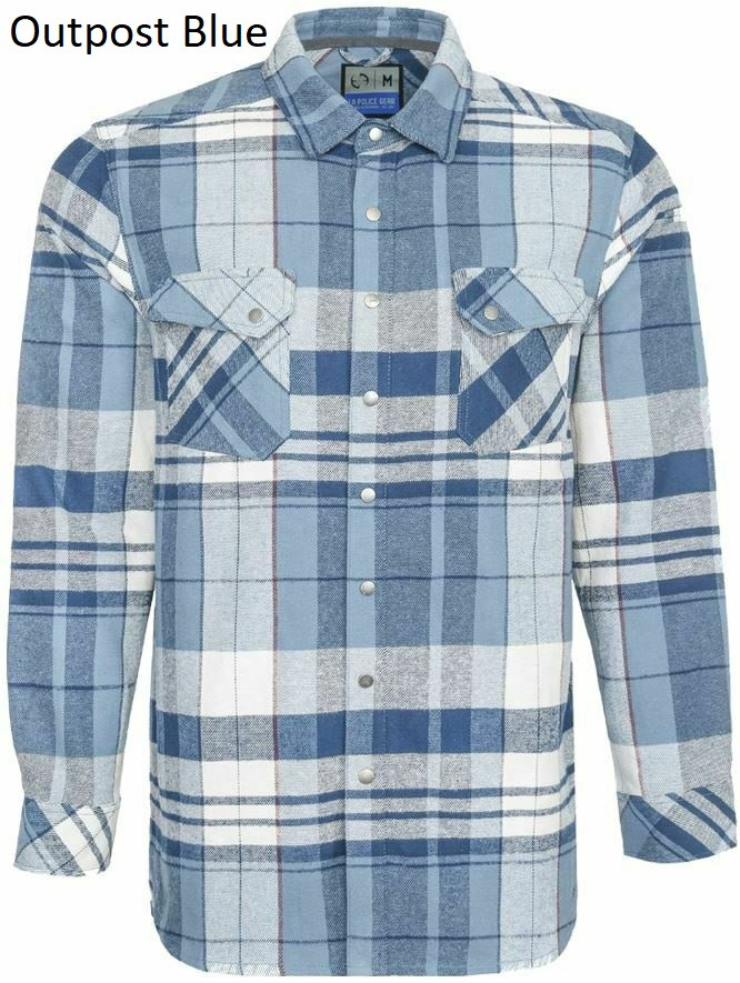 Тактическая фланелевая рубашка LA Police Gear Vanguard Mid Weight Flannel Medium, Outpost Blue, фото 1