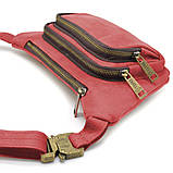 Шкіряна бананка напоєна з кінської шкіри червона RR-8179-3md TARWA, фото 4