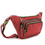 Шкіряна бананка напоєна з кінської шкіри червона RR-8179-3md TARWA, фото 6