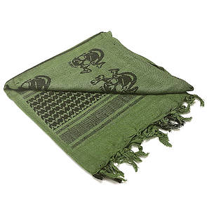 Шарф шемаг куфія Condor Shemagh 201-S Skull Олива (Olive)/Чорний