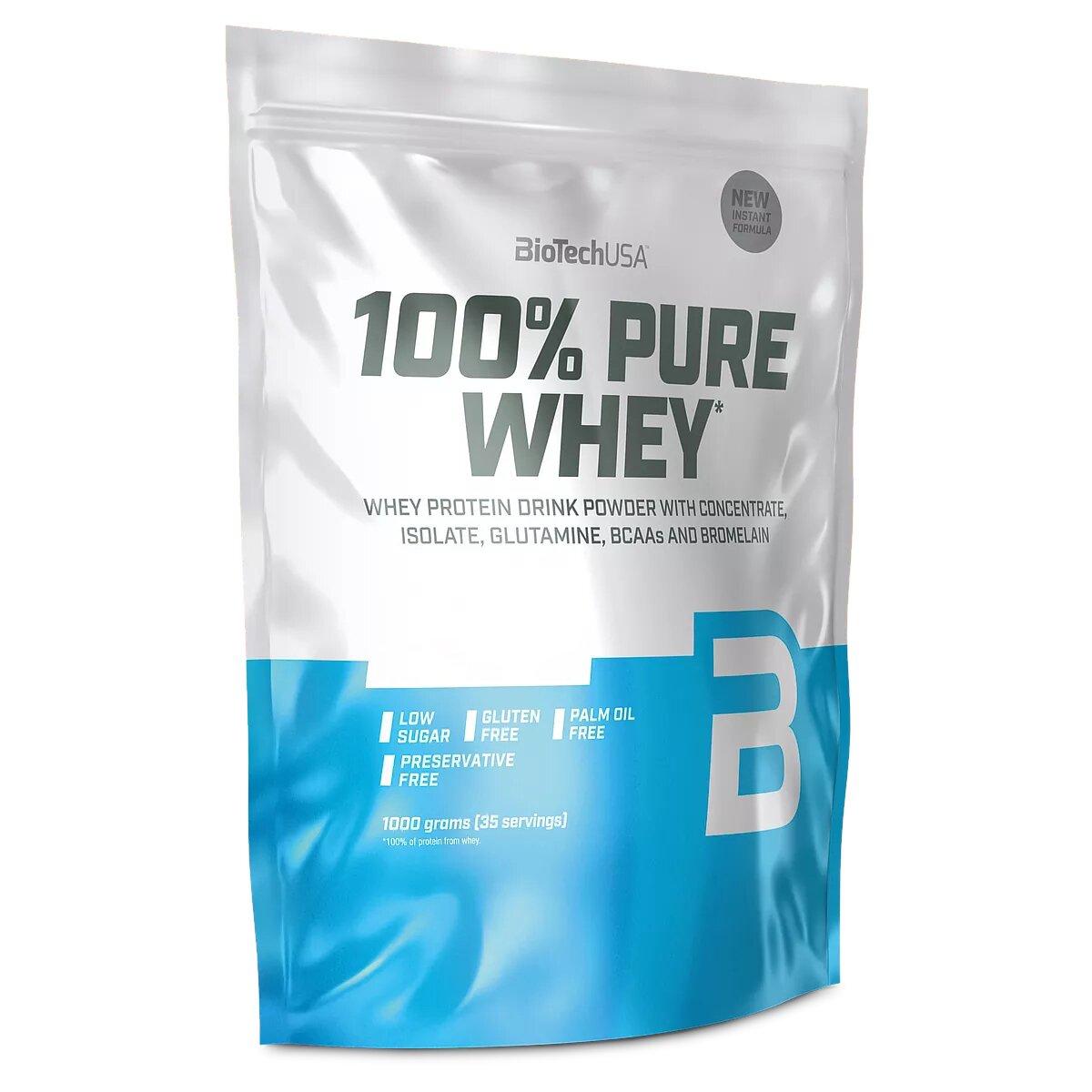 Протеїн BioTech 100% Pure Whey, 1 кг - Карамельне капучіно