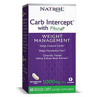 Натуральна добавка Natrol Carb Intercept with Phase2, 60 вегакапсул