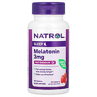Натуральна добавка Natrol Melatonin 3mg Fast Dissolve, 90 таблеток полуниця