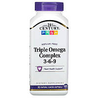 Жирні кислоти 21st Century Triple Omega Complex 3-6-9, 90 капсул