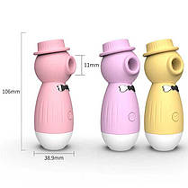 Кліторальний вакуумний вібратор в капелюшку Wo-sex Lilo USB - Фіолетовий, фото 3