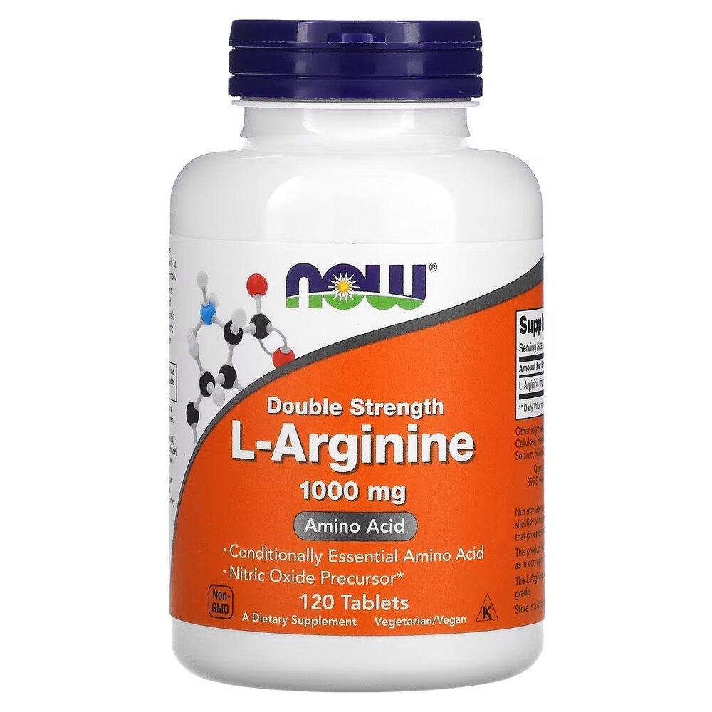 Аргінін NOW L-Arginine 1000 mg Double Strength, 120 таблеток