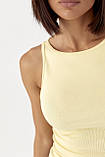 Приталена трикотажна майка - лимонний цвет, L (є розміри), фото 4