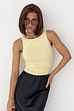 Приталена трикотажна майка - лимонний цвет, L (є розміри), фото 5
