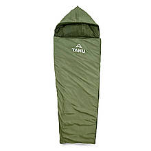Універсальний кемпінговий синтепоновий спальний мішок TANU -17С°, 350 г/м2, 215х80 см Олива (BR)