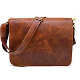 Чоловіча шкіряна сумка через плече з клапаном TARWA RY-1047-3md теракот, фото 3