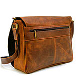 Чоловіча шкіряна сумка через плече з клапаном TARWA RY-1047-3md теракот, фото 5