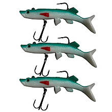 Універсальна силіконова маленька приманка Jaixing Soft Lures 15.2g, 10см, 3 шт, колір 702