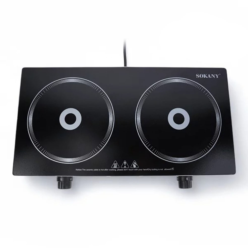 Індукційна варильна панель Sokany SK-224 (2 конфорки, 2400 Вт)/Інфрачервона електроплита, фото 1