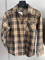 Детская рубашка унисекс фланелевая в клетку на пуговицах, рубашка для девочек для мальчиков IS 1303