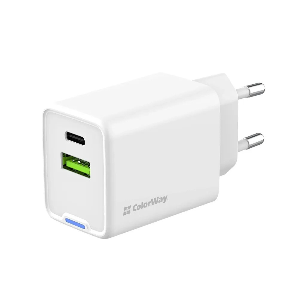 Зарядний пристрій ColorWay GaN Mini 45W PD Port PPS USB (Type-C PD + USB QC4.0) білий (CW-CHS060PD-WT), фото 1