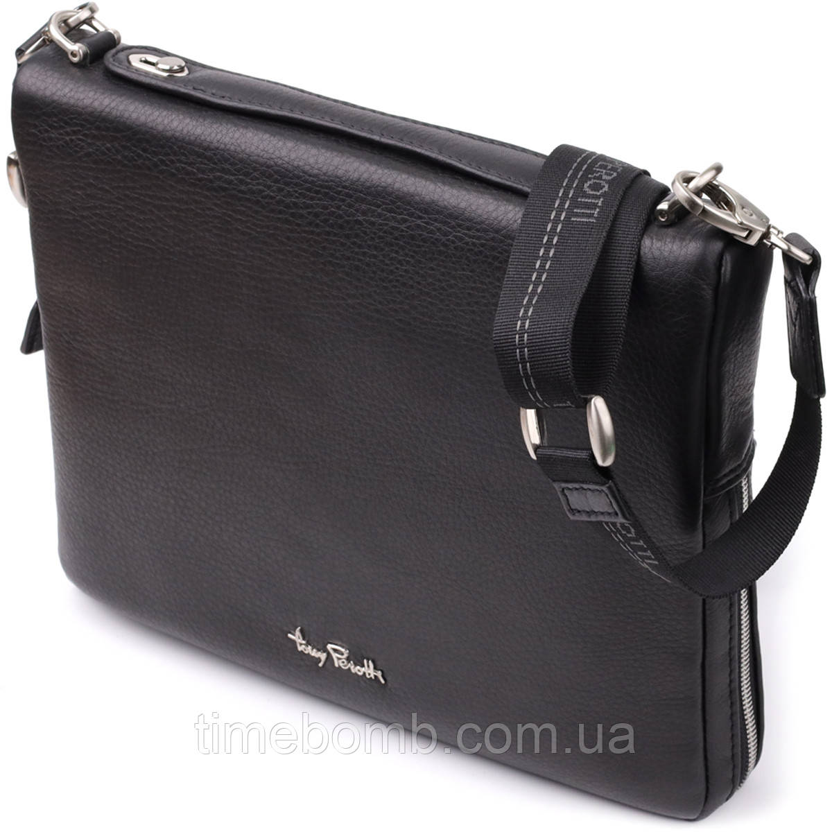 Чоловіча сумка для планшета з м'якої натуральної шкіри Tony Perotti 20846_1 (9594-28 nero) Чорний, фото 1