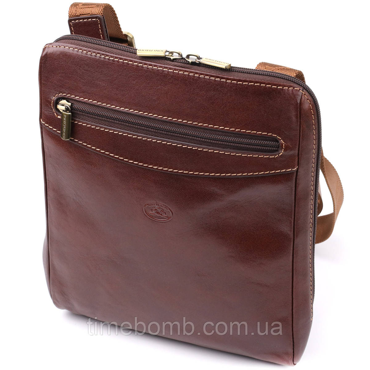 Чоловіча сумка через плече з гладкої натуральної шкіри Tony Perotti 20854_1 (9137-20 moro) Коричневий, фото 1