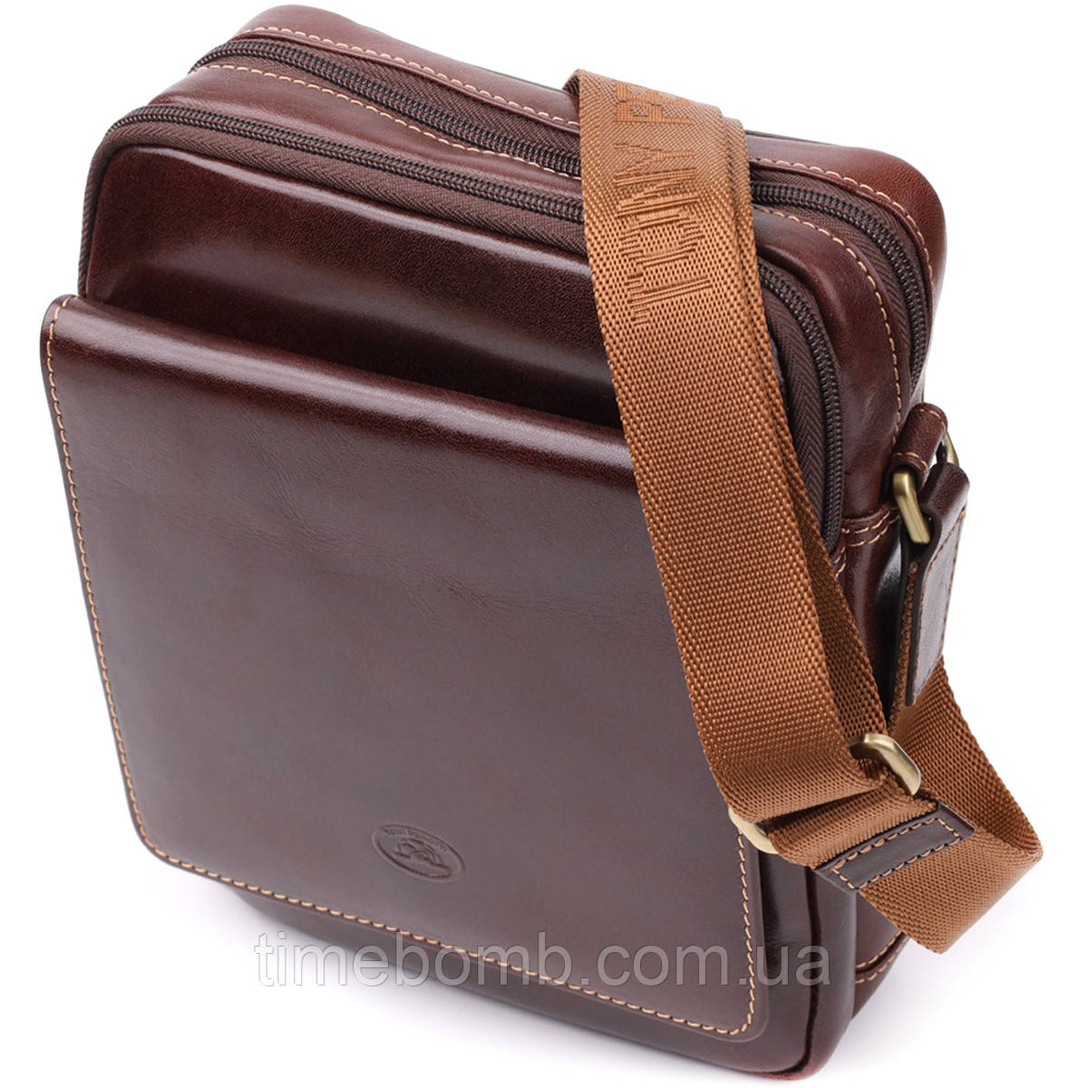 Чоловіча сумка з кишенями з гладкої натуральної шкіри Tony Perotti 20856_1 (9148-17 moro) Коричневий, фото 1