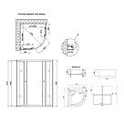 Душова кабіна Latwa SC90x90.SAT.HIGH.FR полукругла, скло Frost 4 мм + Душовий піддон KAPIELKA ST90x90x41, з, фото 2