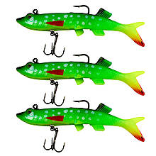 Універсальна силіконова маленька приманка Jaixing Soft Lures 22.3g, 12см, 3 шт, колір 031