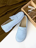 Лофери жіночі блакитного кольору