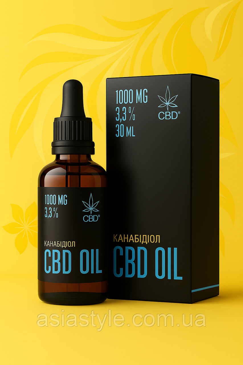 Олія з канабідіолом (CBD), Масло с каннабидиолом, Cannabidiol oil, CBD MCT 30 мл (3,3%), 1000 мг, Україна, фото 1