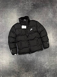 Двостороння зимова куртка пуховик Nike Чорна та біла