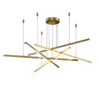 Люстра світлодіодна стельова PJ853 з пультом (Golden) 80х4см