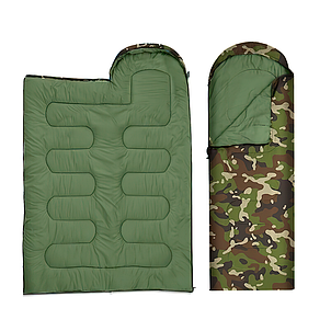 Спальний мішок для кемпінгу, походів та відпочинку на природі 180+30х75 см, Камуфляж, фото 2