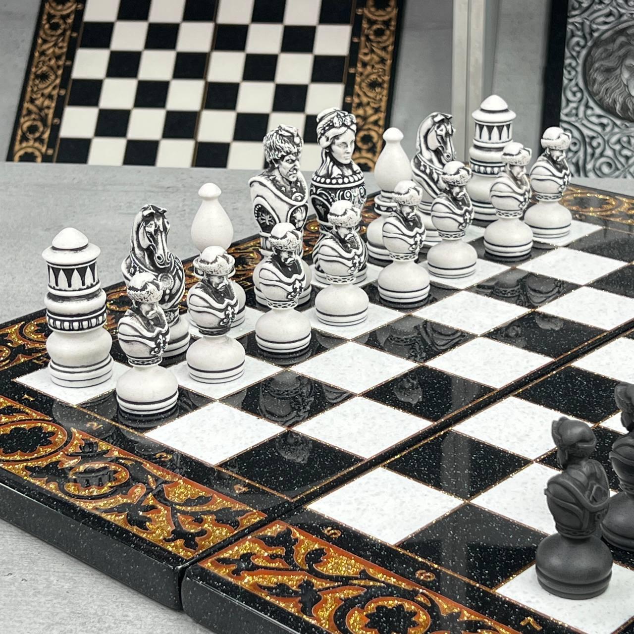 Шахи з каменю 55×28×5см стилізовані - індивідуальний дизайн, фото 1