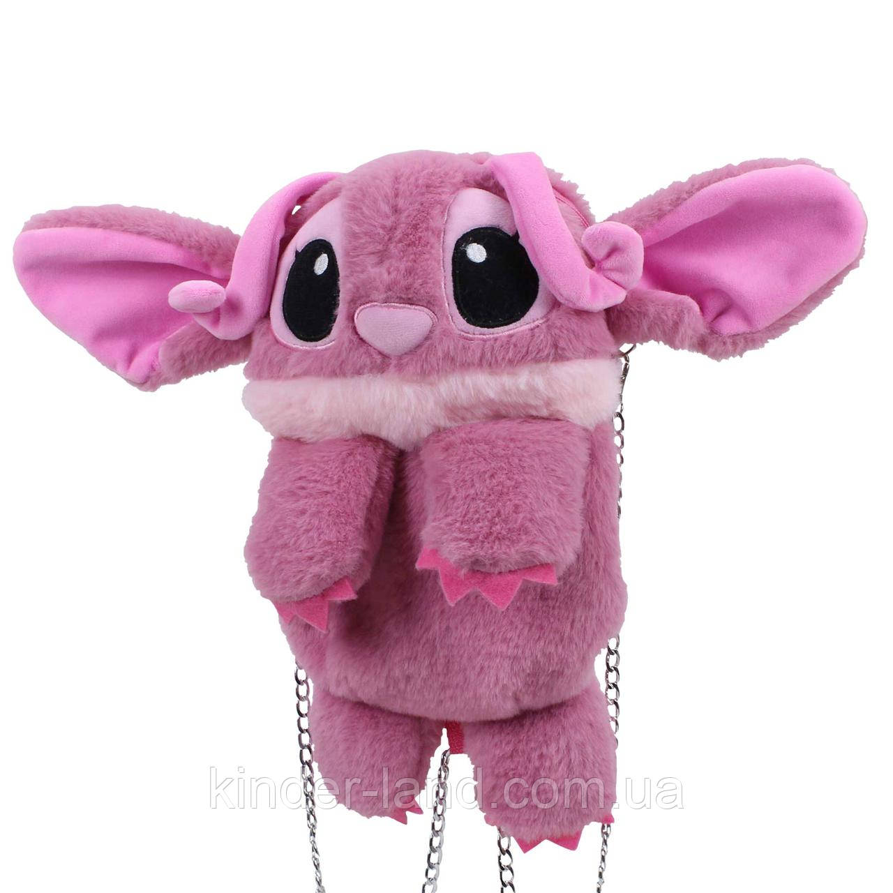 Дитячий м’який рюкзак Ангел Стіч, Рожева Стіч, 31 см