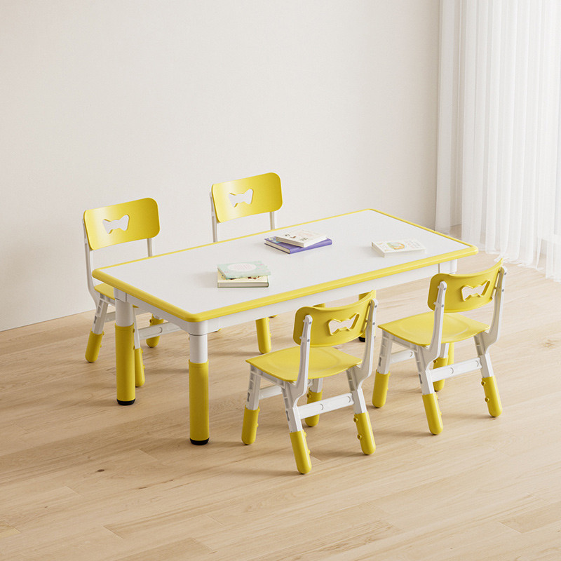 Регульований столик з мольбертом Terrio і 4 стільці (Жовтий)