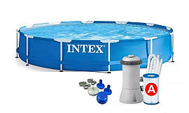 Каркасний басейн Intex 28212 (76*366 см. об'єм: 6503 л. картриджний фільтр-насос 2006 л/год)