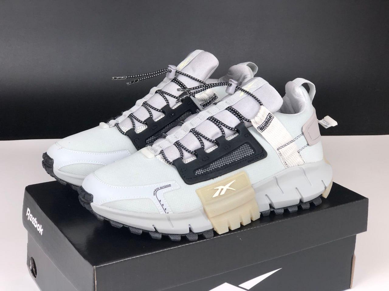 Чоловічі термо кросівки Reebok Zig Kinetica Edge Grey Black Сірі Рібок Зіг Кінетика Едж водонепроникний текстиль еврозима, фото 1