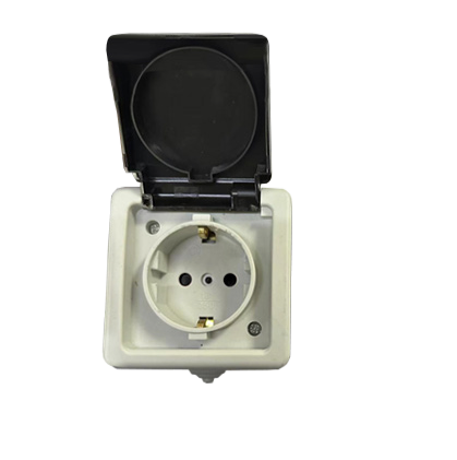 Розетка з/з, 16А, MARSO "Aqua Plus", IP 54, сіра