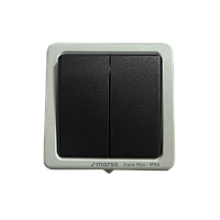 Вимикач 1 кл, 10А, MARSO "Aqua Plus", IP 54, сірий