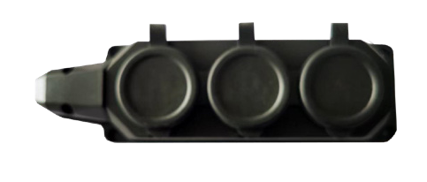 Колодка 3 гнізда з/з, 16А, каучук, (IP44), чорна, MARSO