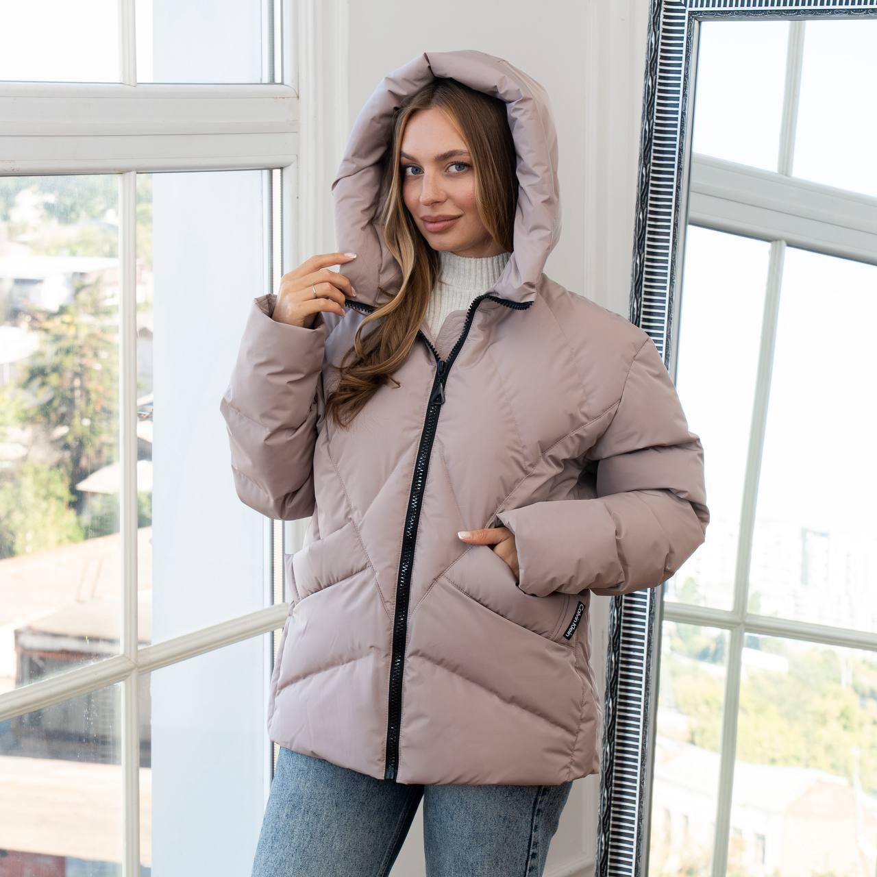 Жіноча куртка зимова 48,50,52 бежевий, фото 1