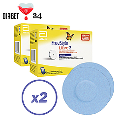 Сенсор Freestyle Libre 2 (ФріСтайл Лібре) 2 уп. і 2 кольорові тейпи в комплекті
