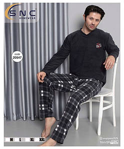 Тепла чоловіча піжама зі штанами флісова