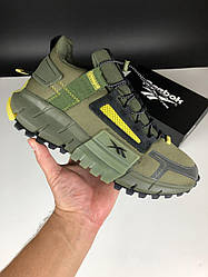 Чоловічі термо кросівки Reebok Zig Kinetica Edge Khaki Хакі Рібок Зіг Кінетика Едж водонепроникний текстиль еврозима