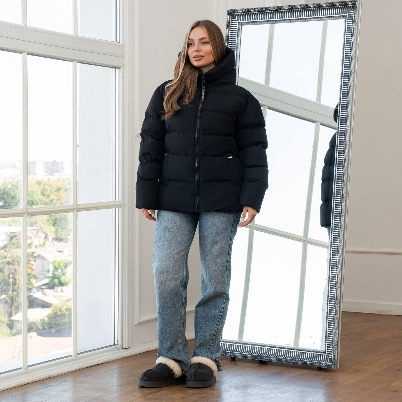 Куртка жіноча зимова 46-48, 50-52  чорний, фото 1