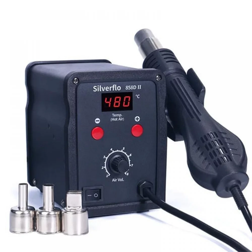 Термоповітряна станція Silverflo 858D-II з дисплеєм, 700W, 100-480 °C